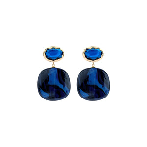 Oorbellen BIBA - Goudkleur Blauw