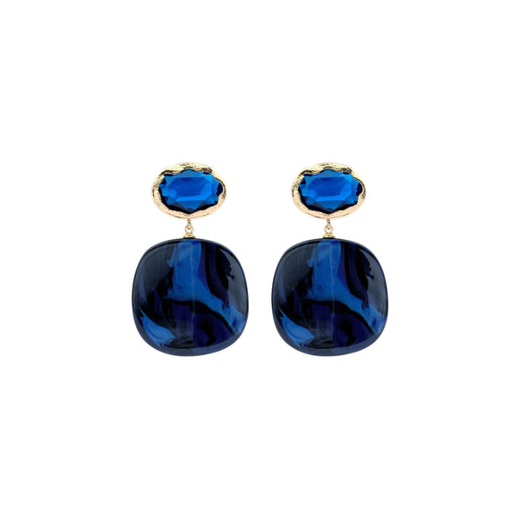 Oorbellen BIBA - Goudkleur Blauw