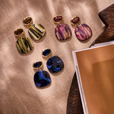 Oorbellen BIBA - Goudkleur Blauw