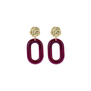Oorbellen BIBA - Goudkleur Bordeaux