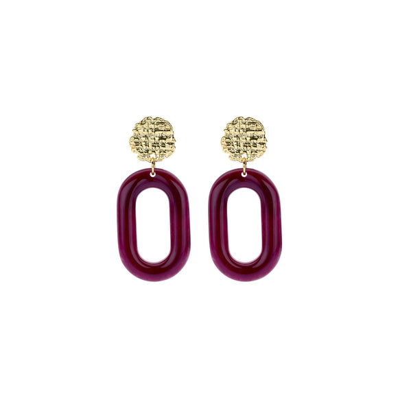 Oorbellen BIBA - Goudkleur Bordeaux