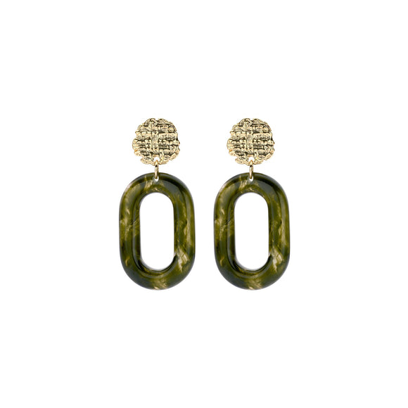 Oorbellen BIBA - Goudkleur Groen