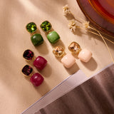 Oorbellen BIBA - Goudkleur Rood