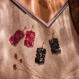 Oorbellen BIBA - Goudkleur Bordeaux rood