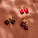 Oorbellen BIBA - Goudkleur Rood