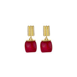 Oorbellen BIBA - Goudkleur Rood