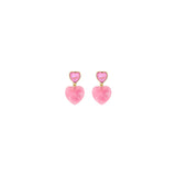 Oorbellen BIBA - Goudkleurig Hard Roze