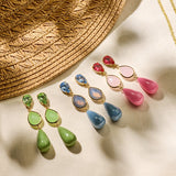 Oorbellen BIBA - Goudkleurig Donker Paars