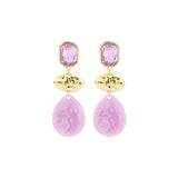 Oorbellen BIBA - Goudkleurig Paars