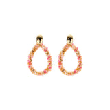 Oorbellen BIBA - Goudkleur Roze Crystal
