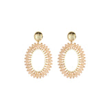 Oorbellen BIBA - Goudkleur Beige Crystal