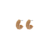 Oorbellen BIBA - Goudkleur Beige Crystal
