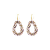 Oorbellen BIBA - Goudkleur Beige Crystal
