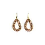 Oorbellen BIBA - Goudkleur Beige Crystal