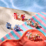 Oorbellen BIBA - Goudkleurig Paars