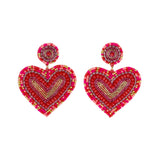 Oorbellen BIBA - Goudkleurig Hard Roze