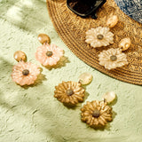 Oorbellen BIBA - Goudkleurig Beige