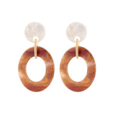 Oorbellen BIBA - Goudkleurig Beige / Oranje