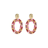 Oorbellen BIBA - Goudkleurig Bordeaux/Rood
