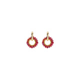 Oorbellen BIBA - Goudkleurig Rood Bordeaux