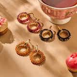 Oorbellen BIBA - Goudkleurig Multicolor