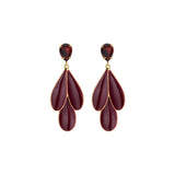 Oorbellen BIBA - Goudkleurig Paars/Bordeaux + Emaille