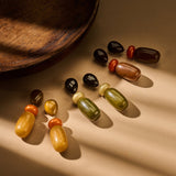 Oorbellen BIBA - Goudkleurig Bruin/Beige