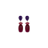 Oorbellen BIBA - Goudkleurig Paars + Bordeaux