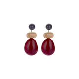 Oorbellen BIBA - Goudkleurig Bordeaux