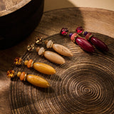Oorbellen BIBA - Goudkleurig Bordeaux