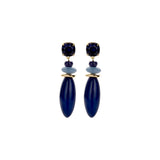 Oorbellen BIBA - Goudkleurig Donker Blauw