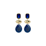 Oorbellen BIBA - Goudkleurig Donker Blauw