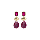 Oorbellen BIBA - Goudkleurig Aubergine/Bordeaux