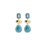 Oorbellen BIBA - Goudkleurig Middel (jeans) Blauw