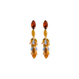 Oorbellen BIBA - Goudkleurig Donker + Licht Bruin/Blauw