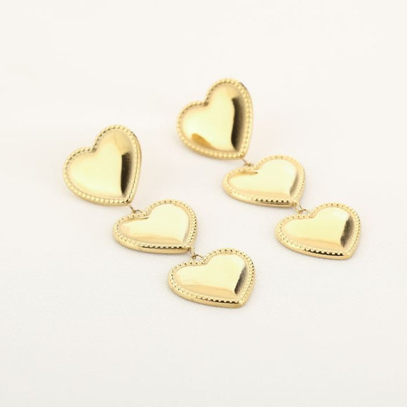 Oorbellen Topoorbellen - Oorsteker Hartjes Goudkleurig