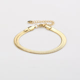 Armband staal - Goudkleur Flat Snake