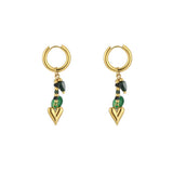 Oorbellen - Oorring  Goudkleur Groen plus hartje