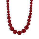 Ketting Stainless Steel- Goudkleur Kralen Wine Rood