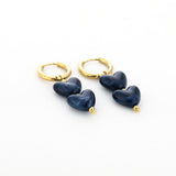 Oorbellen - Oorring  Goudkleur Navy