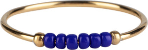 Charmin's - Gold 'ANXIETY PALM DARK BLUE BEADS'