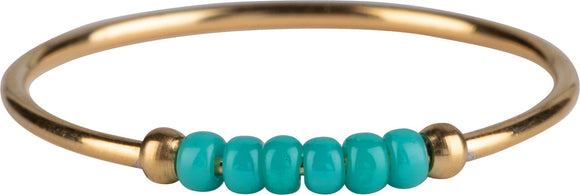 Charmin's - Gold 'ANXIETY PALM PETROL BLUE BEADS'