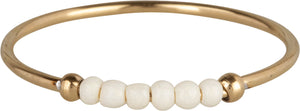 Charmin's - Gold 'ANXIETY PALM WHITE BEADS'