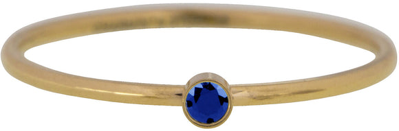 Charmin's - Ring Gold Met Geboortesteen Blue Sapphire (september)