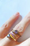 Charmin's - Ring Gold Met Geboortesteen Amethyst (februari)