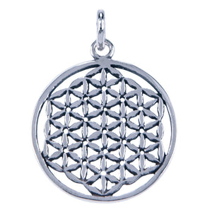 Hanger Zilver Flower Of Life 28 x 37 mm