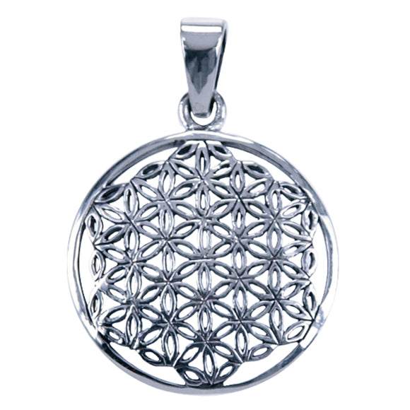 Hanger Zilver Flower Of Life 27 x 36 mm