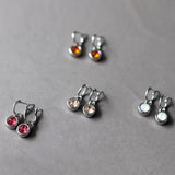 Oorbel BIBA - Creool Zilverkleur Crystal Bruin 12 mm