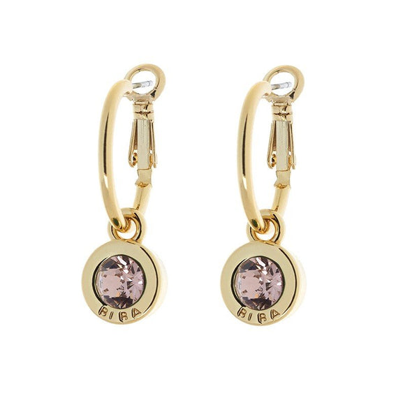 Oorbel BIBA - Creool Goudkleur Roze 'Vintage' 20 mm